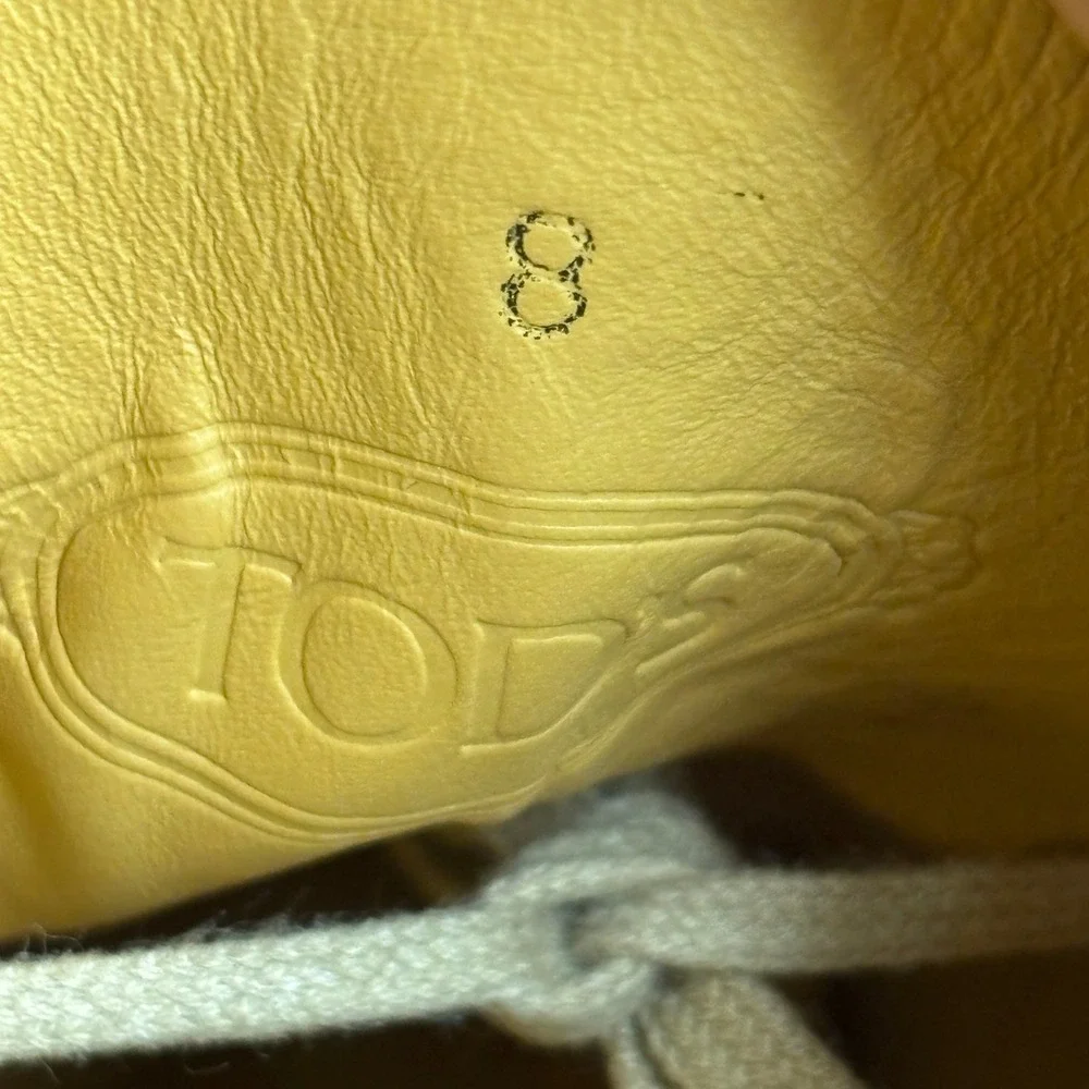 Tods Leather Lace Up Ankle Chukka Square Toe Luxury Desert Boot Cream Mens 9.5